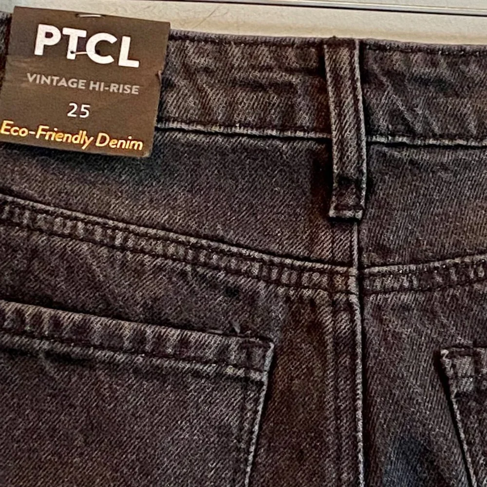 PTCL Vintage High Rise Black Distressed Jeans Size 25 NEW NWT